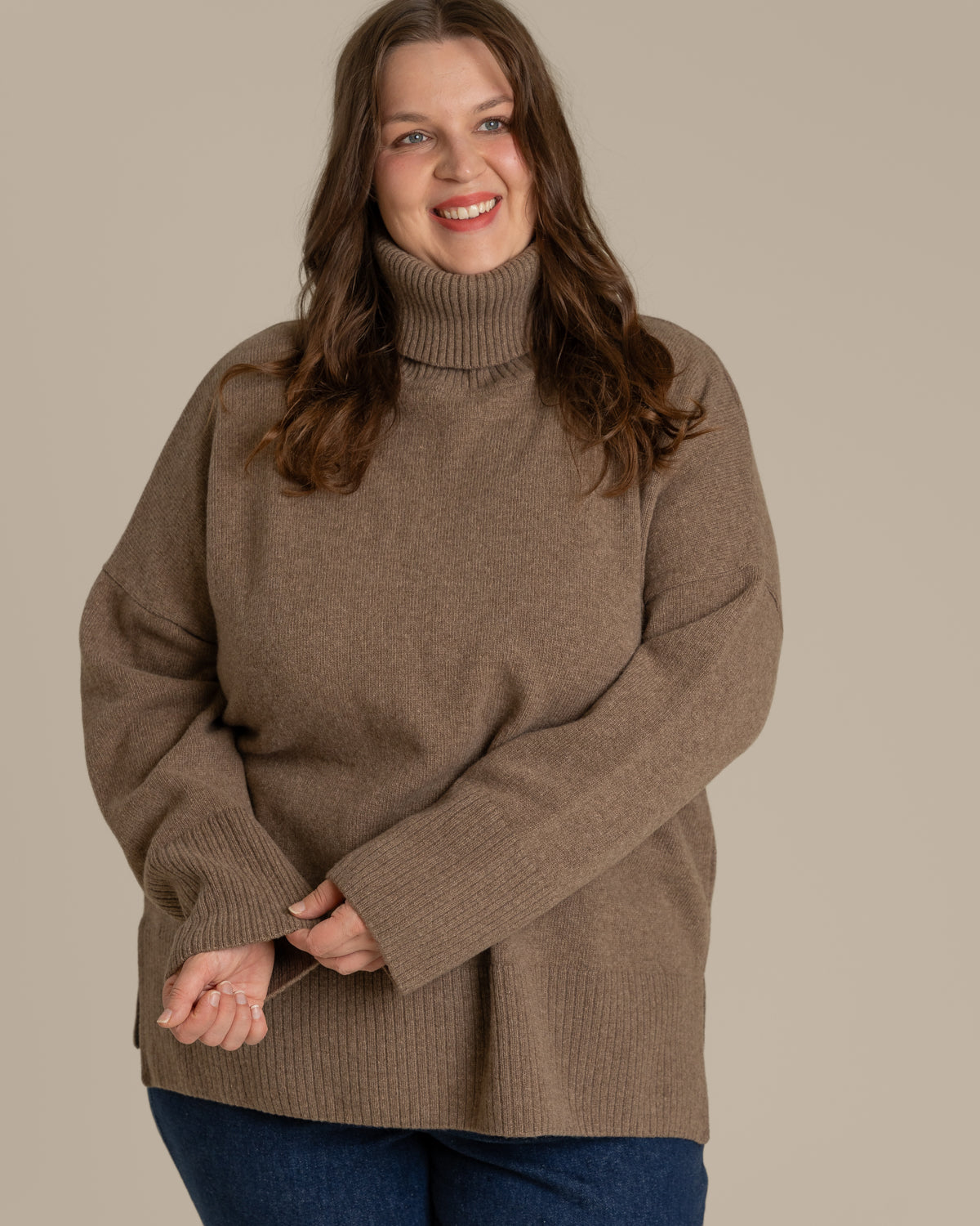 Utu Rollkragenpullover, mittelbraun
