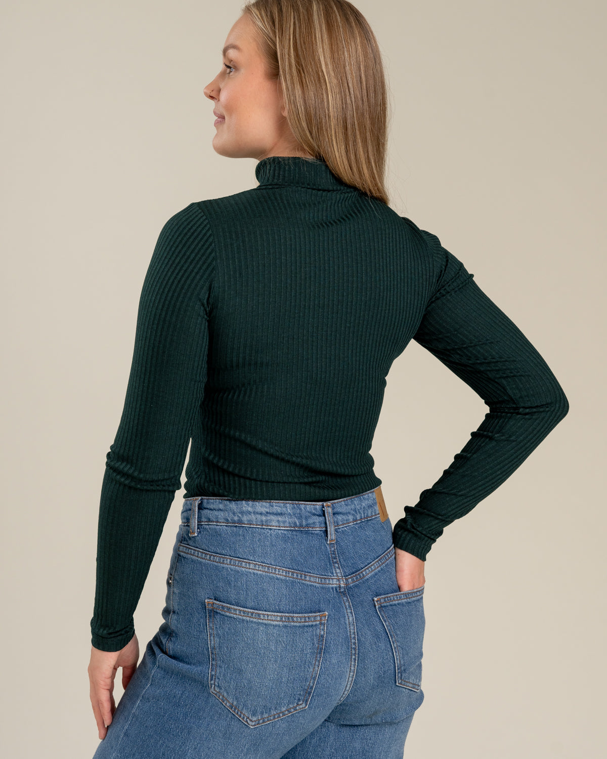 Ripp-Poloshirt, tiefgrün