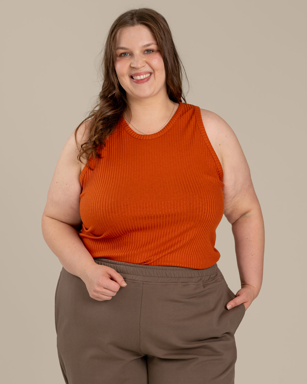 Ripp-Top, gebranntes Orange