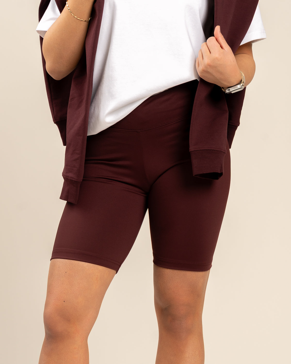 Biker shortsit, burgundy