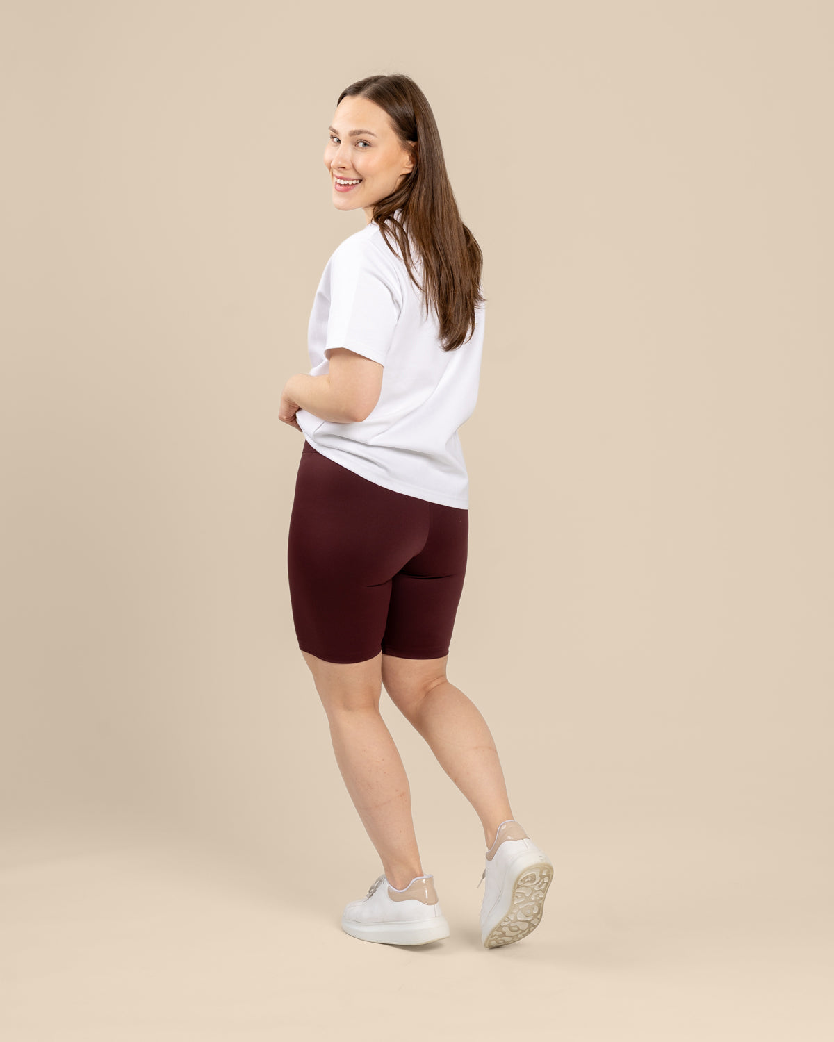 Biker shortsit, burgundy