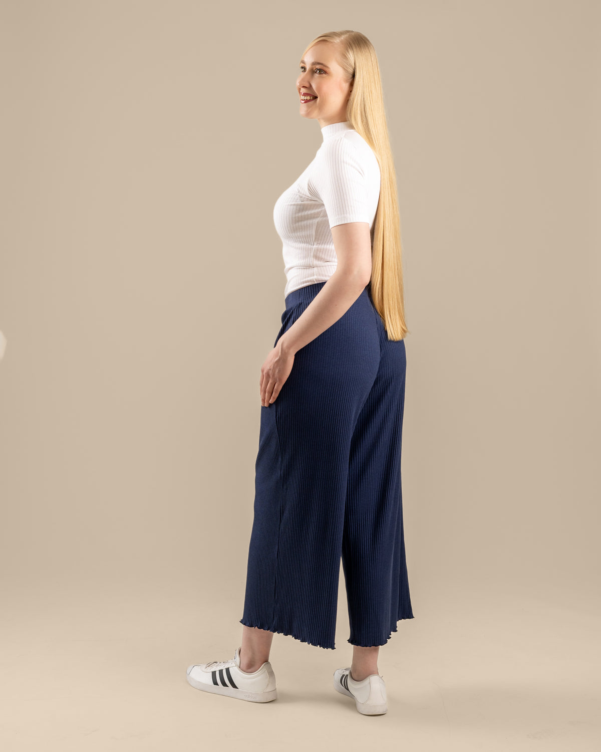 Ribbi culottes pitkä, meri