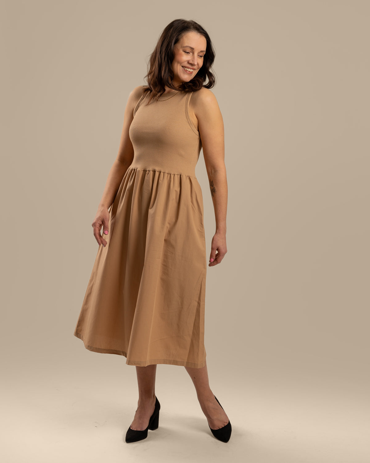 Toppimekko popliini, beige Toive.