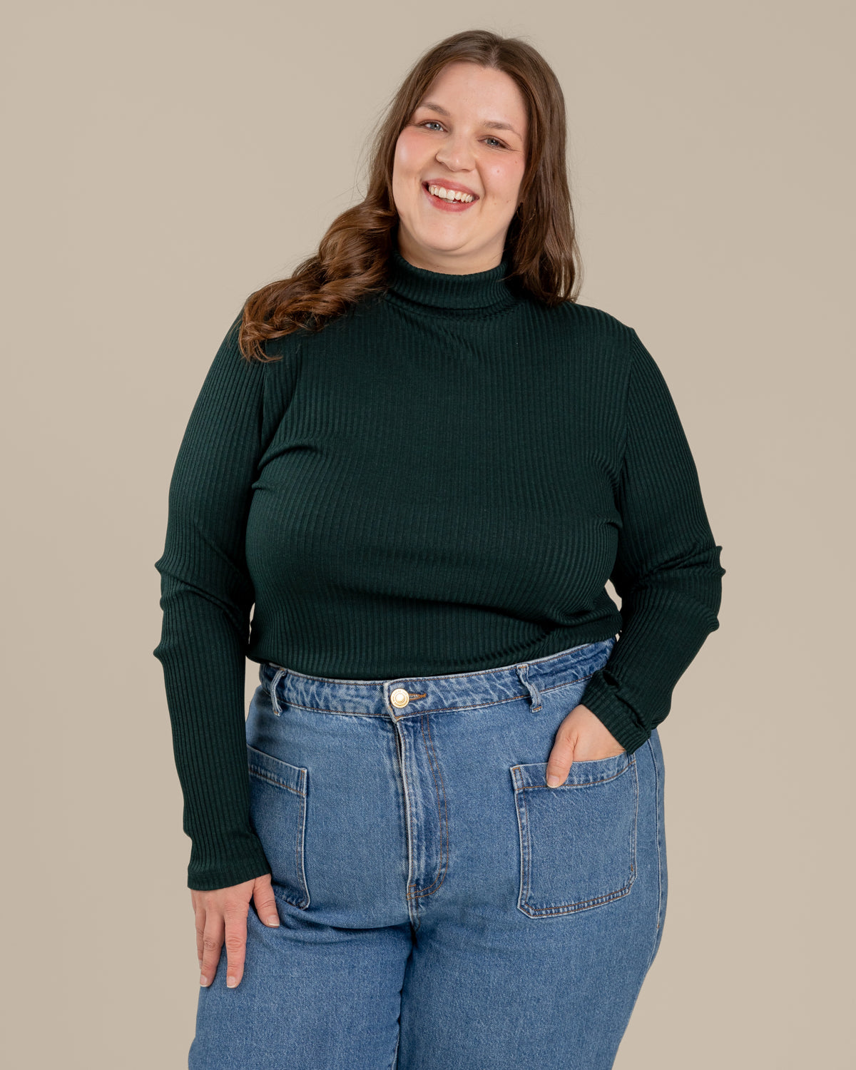 Ripp-Poloshirt, tiefgrün