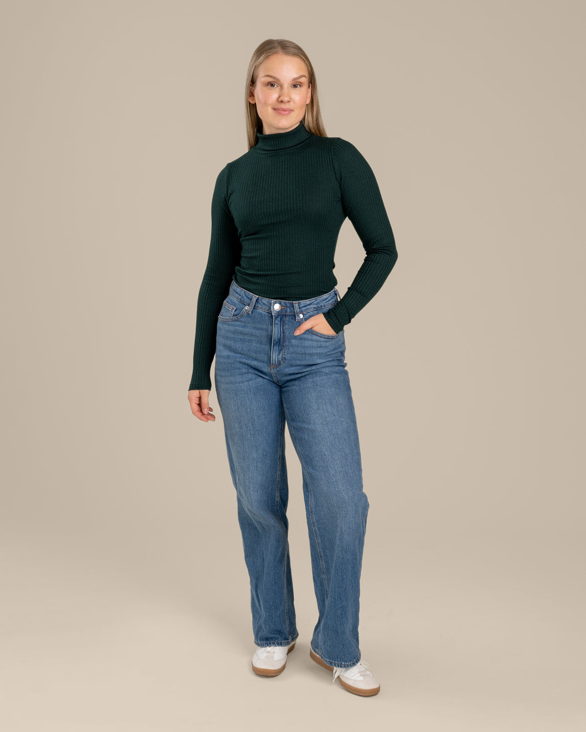 Ripp-Poloshirt, tiefgrün
