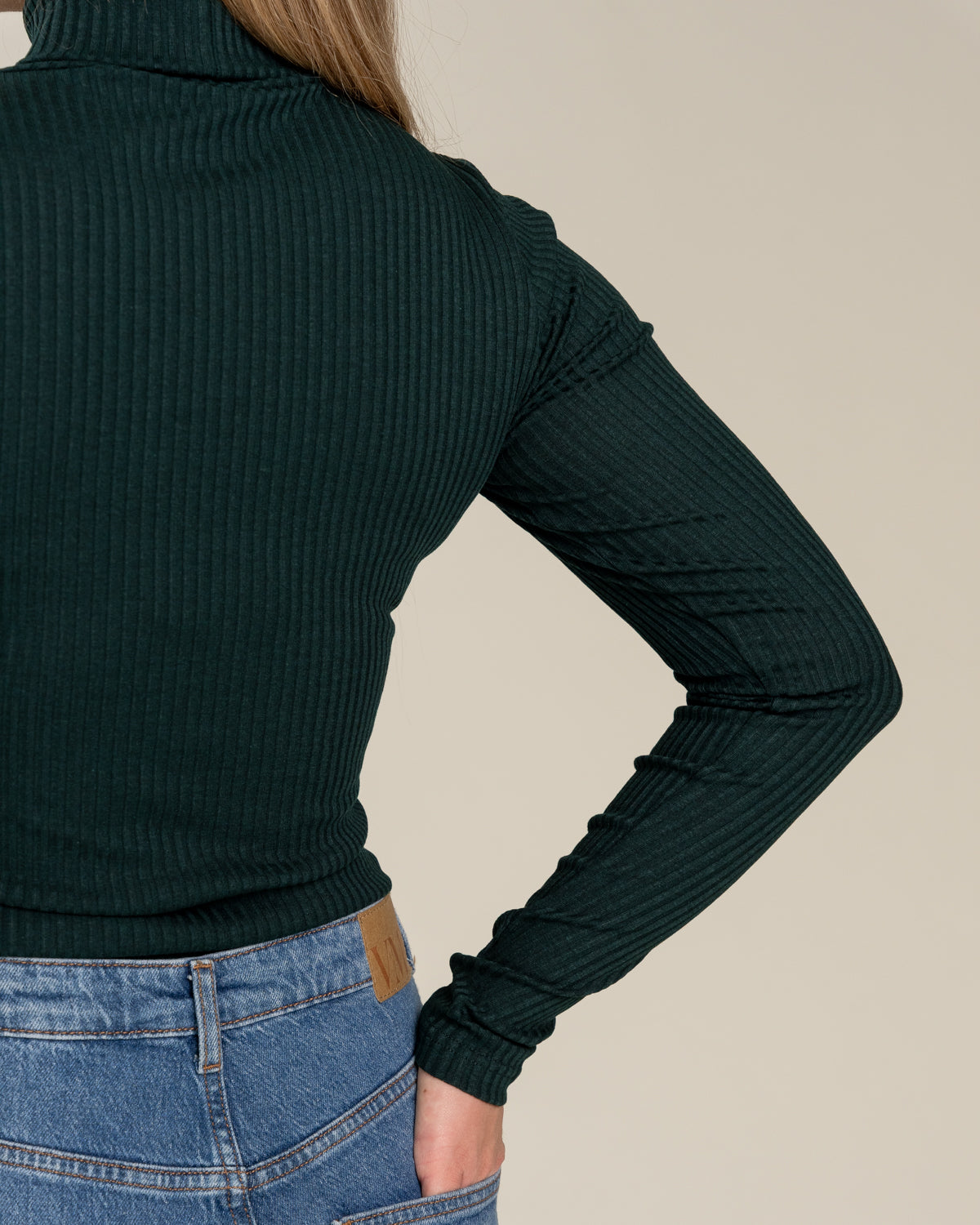 Ripp-Poloshirt, tiefgrün