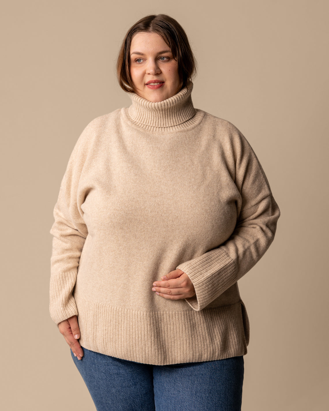 Utu poolo merinovillaneule beige