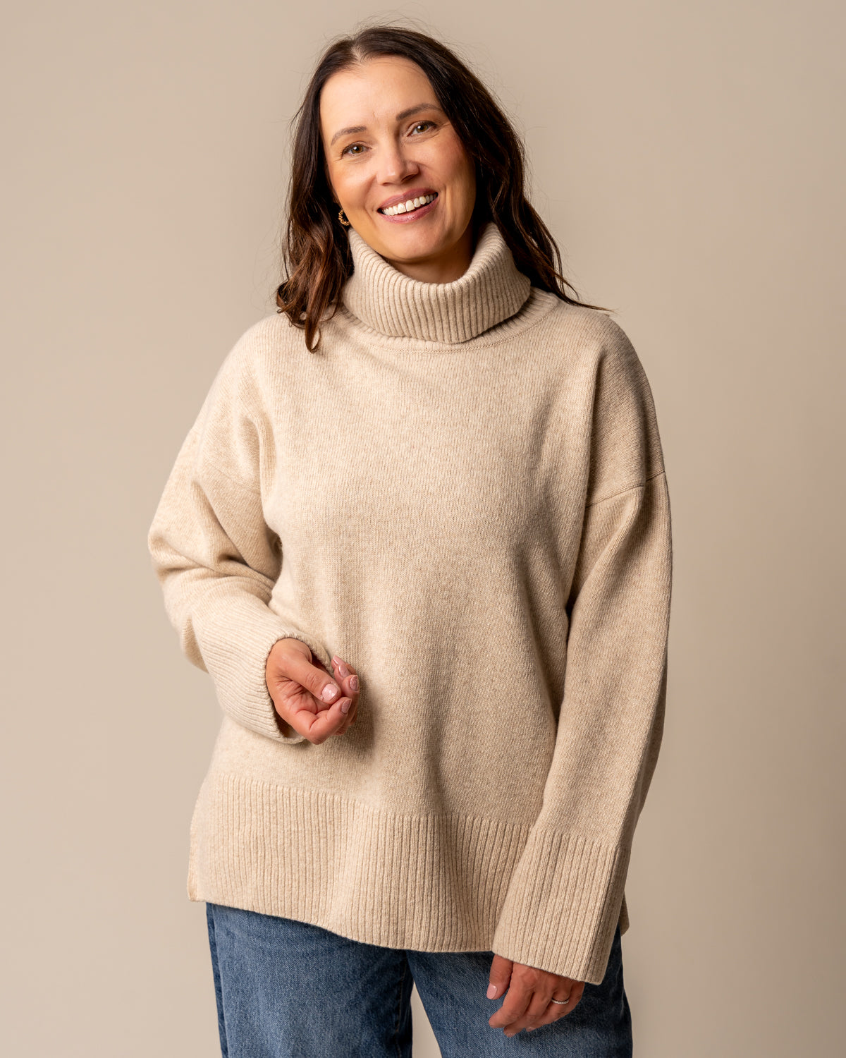 Utu poolo merinovillaneule beige